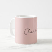 ミニマル手書きスクリプト名バラ金ゴールド コーヒーマグカップ (正面左)