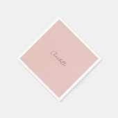 ミニマル手書きスクリプト名バラ金ゴールド スタンダードカクテルナプキン (角)