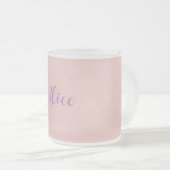 ミニマル手書きスクリプト名バラ金ゴールド フロストグラスマグカップ (正面右)