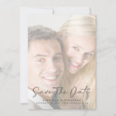 ミニマル手書きスクリプト結婚写真 セーブザデート (正面)