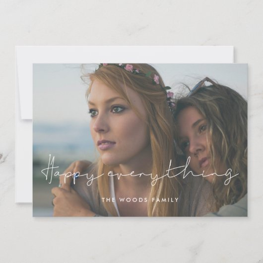 ミニマル手書きハッピーすべての写真 シーズンカード (正面)