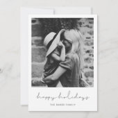 ミニマル手書きハッピーホリデーズフォト シーズンカード (正面)