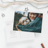 ミニマル手書きハッピーホリデー写真 シーズンポストカード