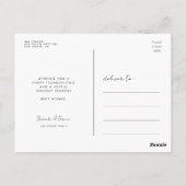 ミニマル手書きハッピー感謝祭 ポストカード (裏面)