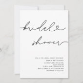ミニマル手書きハートブライダルシャワー 招待状 (正面)