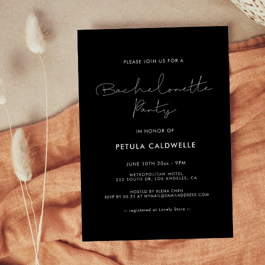 ミニマル手書きバチェロレッテ 招待状