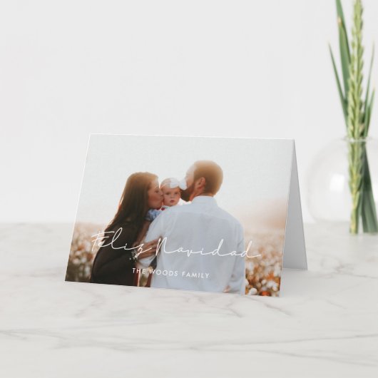 ミニマル手書きフェリーズ・ナヴィダッド写真 シーズンカード (正面)