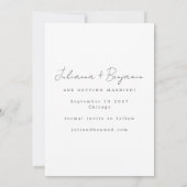 ミニマル手書きフルフォトオーバーレイ結婚ズ セーブザデート (裏面)