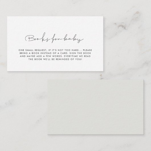 ミニマル手書きブックのベビー要求カード エンクロージャーカード (正面/裏面)