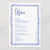 ミニマル手書きブフランスのル結婚ズ メニュー (正面)