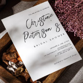 ミニマル手書きブライダルシャワー招待 招待状