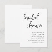 ミニマル手書きブライダルシャワー 招待状 (正面/裏面)
