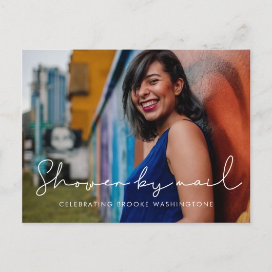 ミニマル手書きブライダルシャワーbyメール写真 ポストカード (正面)