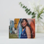 ミニマル手書きブライダルシャワーbyメール写真 ポストカード (スタンド正面)