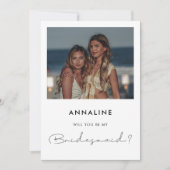 ミニマル手書きブライドメイド提案カード 招待状 (正面)