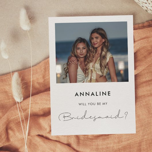 ミニマル手書きブライドメイド提案カード 招待状