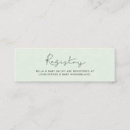 ミニマル手書きベビーシャワーレジストリカード スキニー名刺