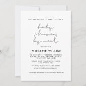 ミニマル手書きベビーシャワーby mail 招待状 (正面)