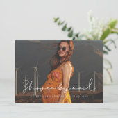 ミニマル手書きベビーシャワーby mail photo 招待状 (スタンド正面)