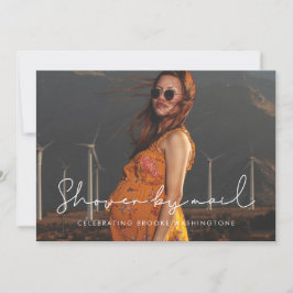 ミニマル手書きベビーシャワーby mail photo 招待状