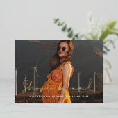 ミニマル手書きベビーシャワーby mail photo 箔招待状 (立ち正面)