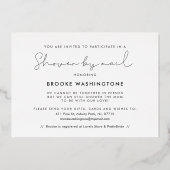 ミニマル手書きベビーシャワーby mail photo 箔招待状 (裏面)