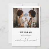 ミニマル手書きメイド・オブ・オーナー（花嫁付き添い人）提案カード 招待状 (正面)