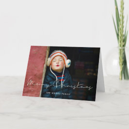 ミニマル手書きメリークリスマスフォト シーズンカード