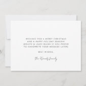 ミニマル手書きメリークリスマスフォト シーズンカード (裏面)