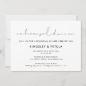 ミニマル手書きリハーサルディナー 招待状 (正面)