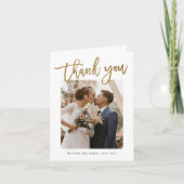 ミニマル手書き写結婚真 サンキューカード (正面)