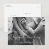 ミニマル手書き喜びの願い休日の写真 ポストカード (正面/裏面)