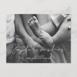 ミニマル手書き喜びの願い休日の写真 ポストカード