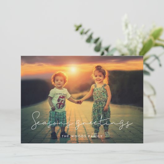 ミニマル手書き季節の挨拶の写真 シーズンカード (スタンド正面)