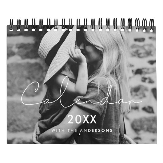 ミニマル手書き家族写真2026 カレンダー (カバー)