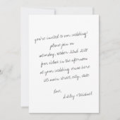 ミニマル手書き文字結婚の写真 招待状 (正面)