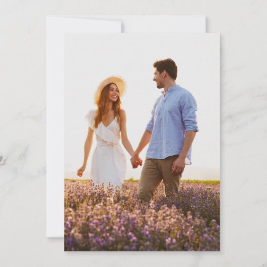 ミニマル手書き文字結婚の写真 招待状 (裏面)