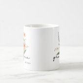 ミニマル手書き祖母フラワーマグ コーヒーマグカップ (中央)