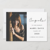 ミニマル手書き祝賀写真カード 案内状 (正面)