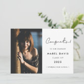 ミニマル手書き祝賀写真カード 案内状 (スタンド正面)