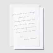 ミニマル手書き結婚文字 ベラム紙招待状 (オフセット)