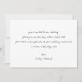 ミニマル手書き結婚文字 招待状 (正面)