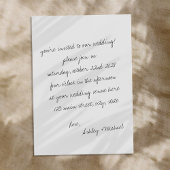 ミニマル手書き結婚文字 招待状