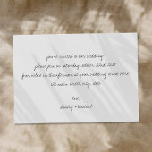 ミニマル手書き結婚文字 招待状