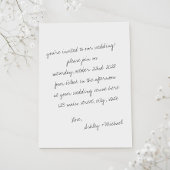 ミニマル手書き結婚文字 招待状