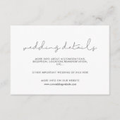 ミニマル手書き結婚詳細カード エンクロージャーカード (正面)