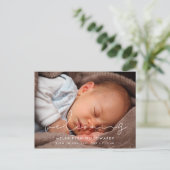 ミニマル手書き誕生歓迎の写真 ポストカード (スタンド正面)