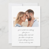 ミニマル手書き2枚結婚の写真 招待状 (正面)