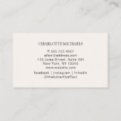 ミニマル手書き、ベージュ名刺 名刺 (裏面)