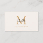 ミニマル手書き、ベージュ名刺 名刺 (正面)